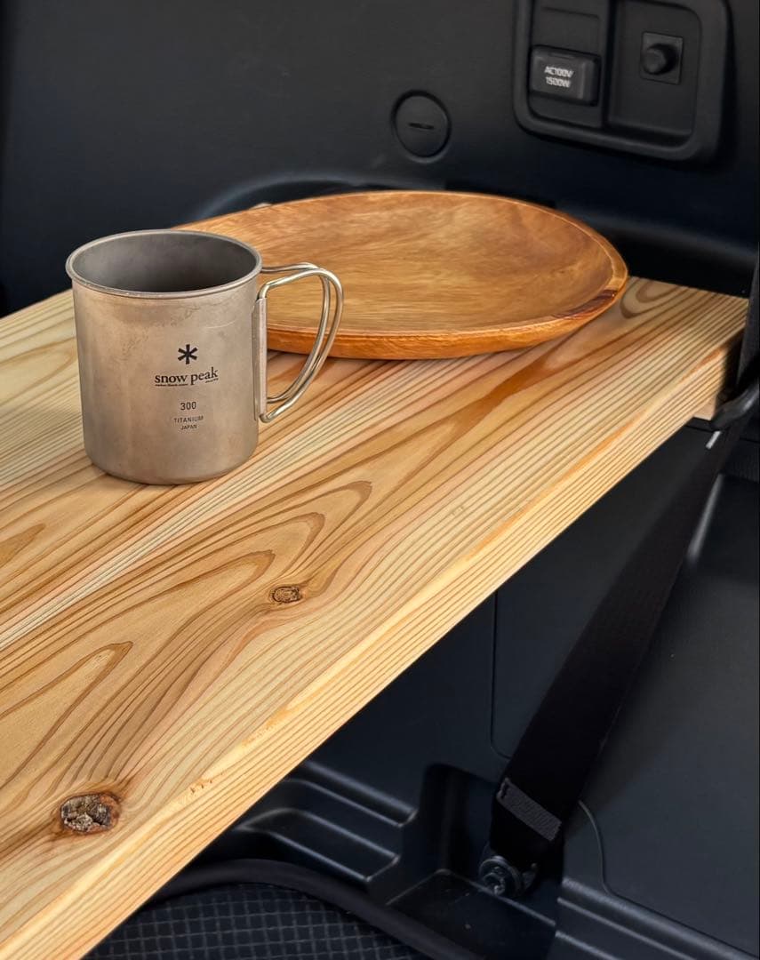 新型シエンタ10系専用 杉無垢材ラゲッジボード &車中泊テーブル