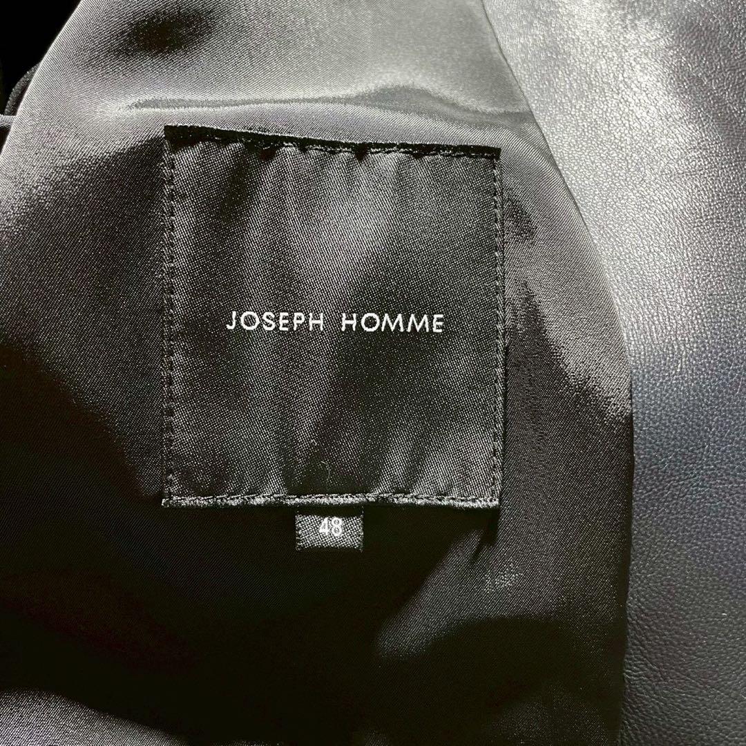 極美品】ジョゼフオム JOSEPH HOMME レザージャケット 羊革 ネイビー