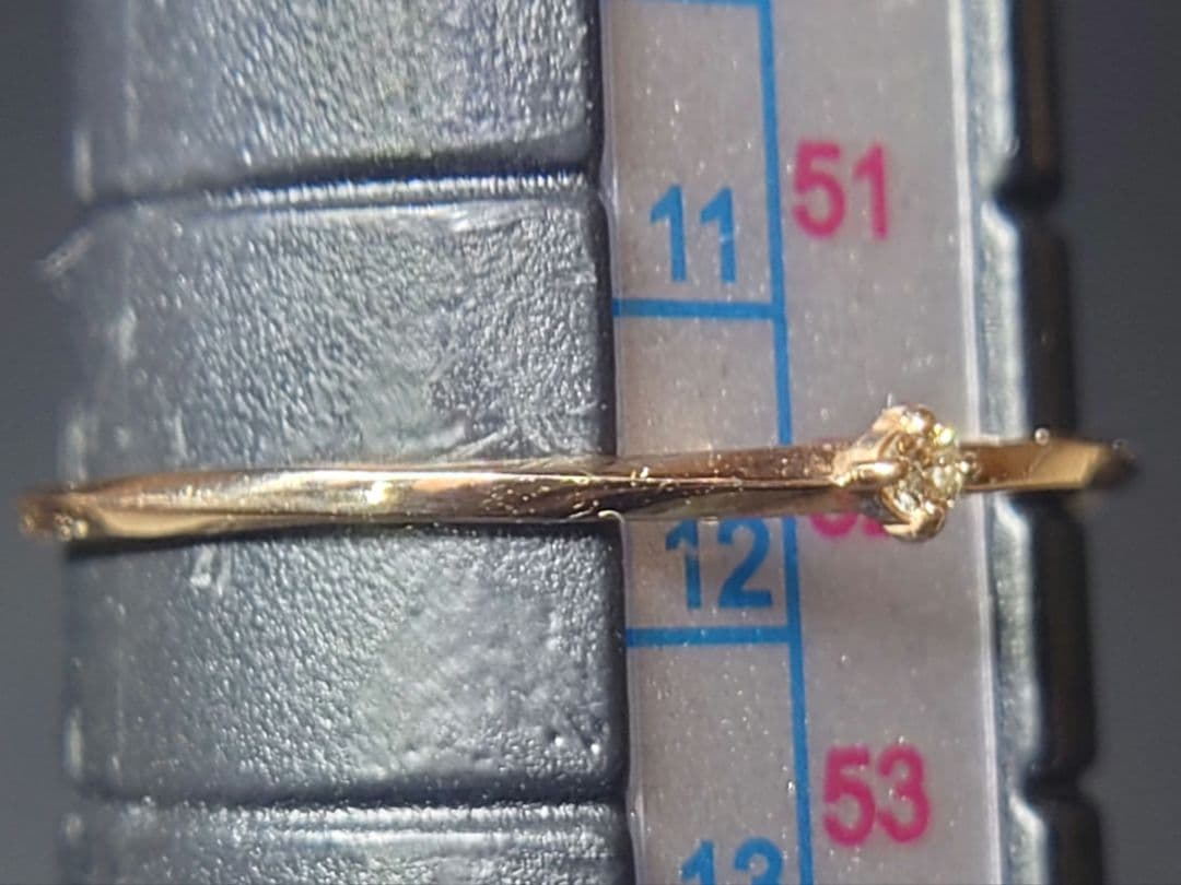 K10 12号 天然ダイヤ 指輪 リング ピンクゴールドピンキーリング