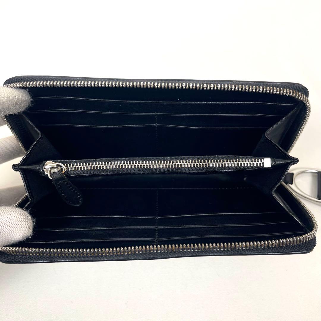 ラルフローレン　長財布　ラウンドファスナー　ビッグロゴ　型押しエンボス　レザー