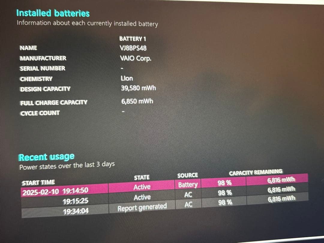 【ジャンク】VAIO S11 VJS111D12N core-i7