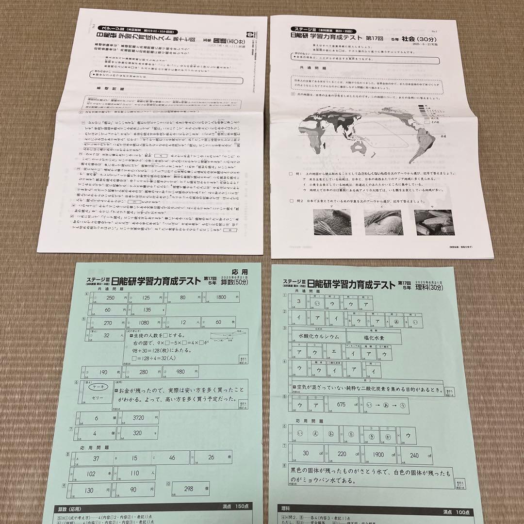 2025年 日能研 5年 ステージⅢ 育成テスト