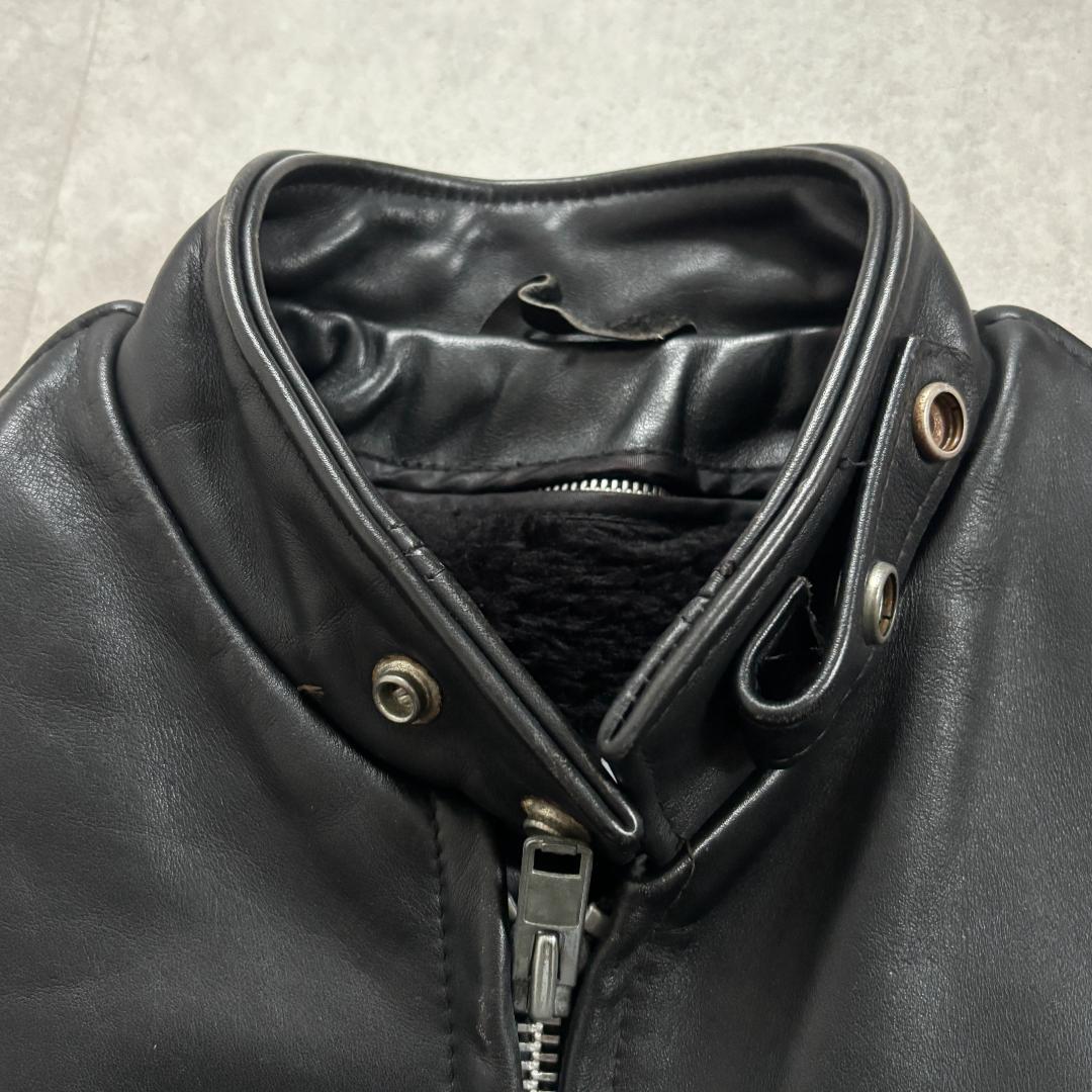 【名作641・ライナー付】ショット/シングルライダース/本革/ブラック/36