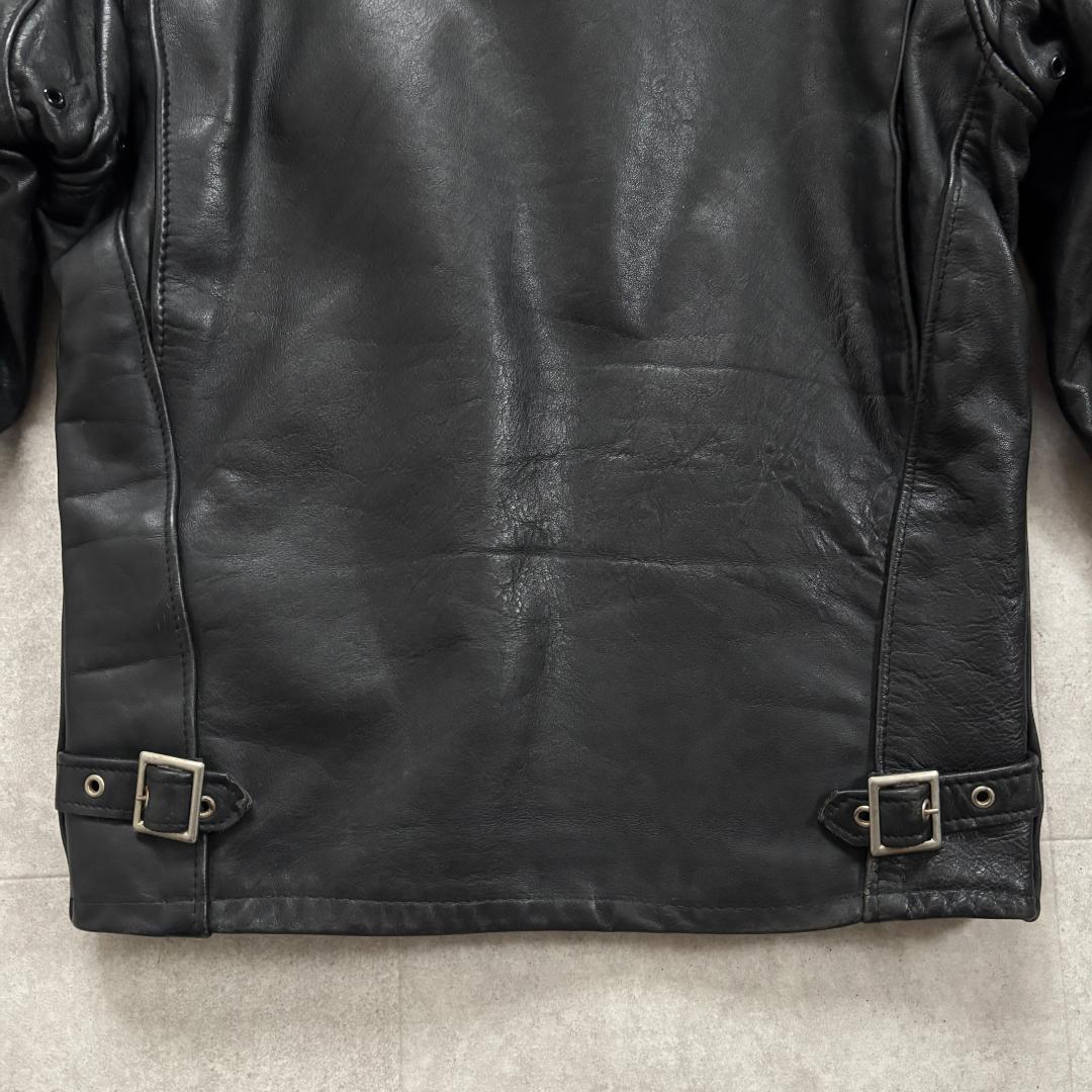 【名作641・ライナー付】ショット/シングルライダース/本革/ブラック/36