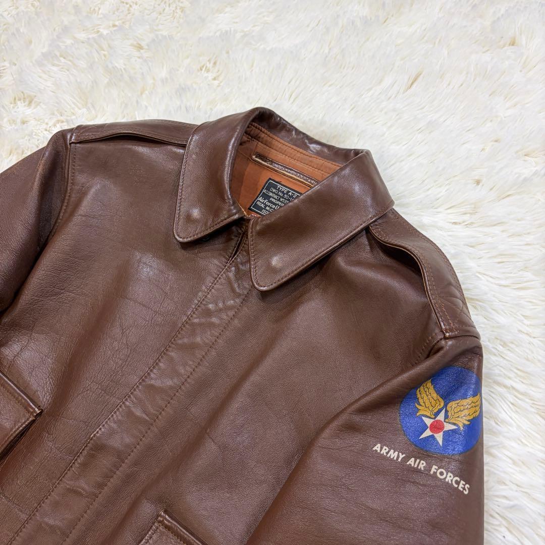 ザリアルマッコイズ ホースハイド A-2 レザージャケット 旧マッコイ36 茶色