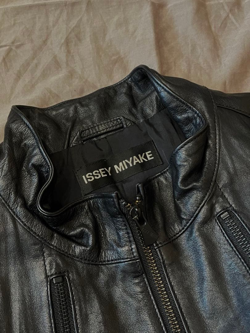 00s archive issey miyake ギミックレザージャケット 黒