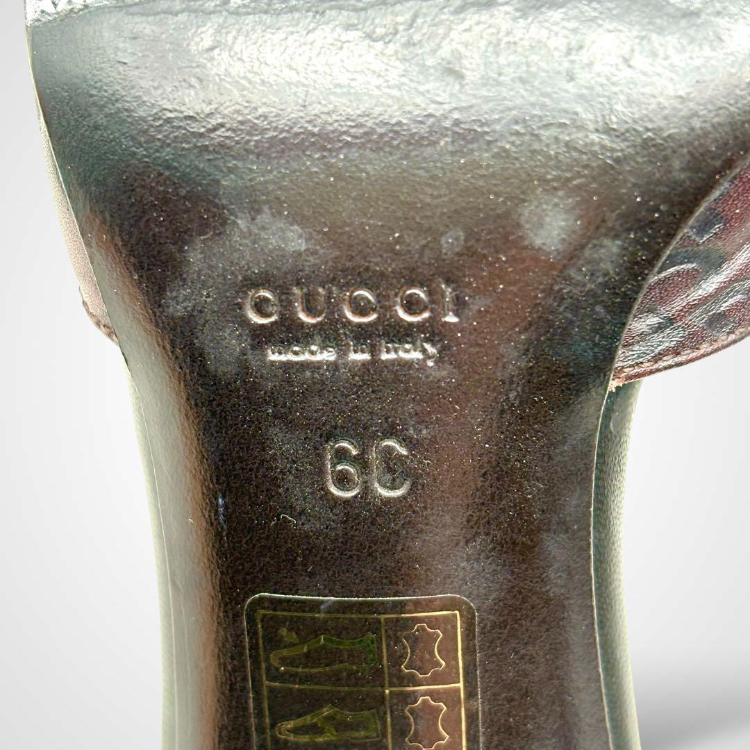 GUCCI グッチ シマ ホースビット サンダル ハイヒール レザー ブラウン