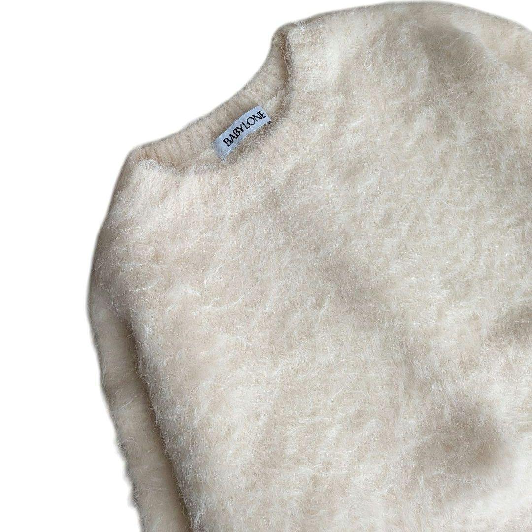 美品✨️BABYLONE　シャギークルーネックニット　アルパカ　白　2023