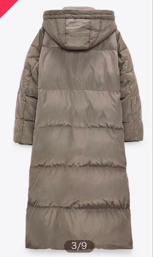 【極美品】ZARA ウォーター＆ウィンドプロテクションフード ロングダウンコート