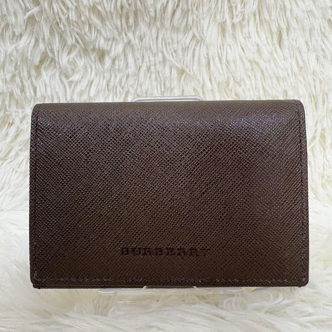 未使用品✨ BURBERRY 名刺入れ ブラウン ノバチェック 型押し