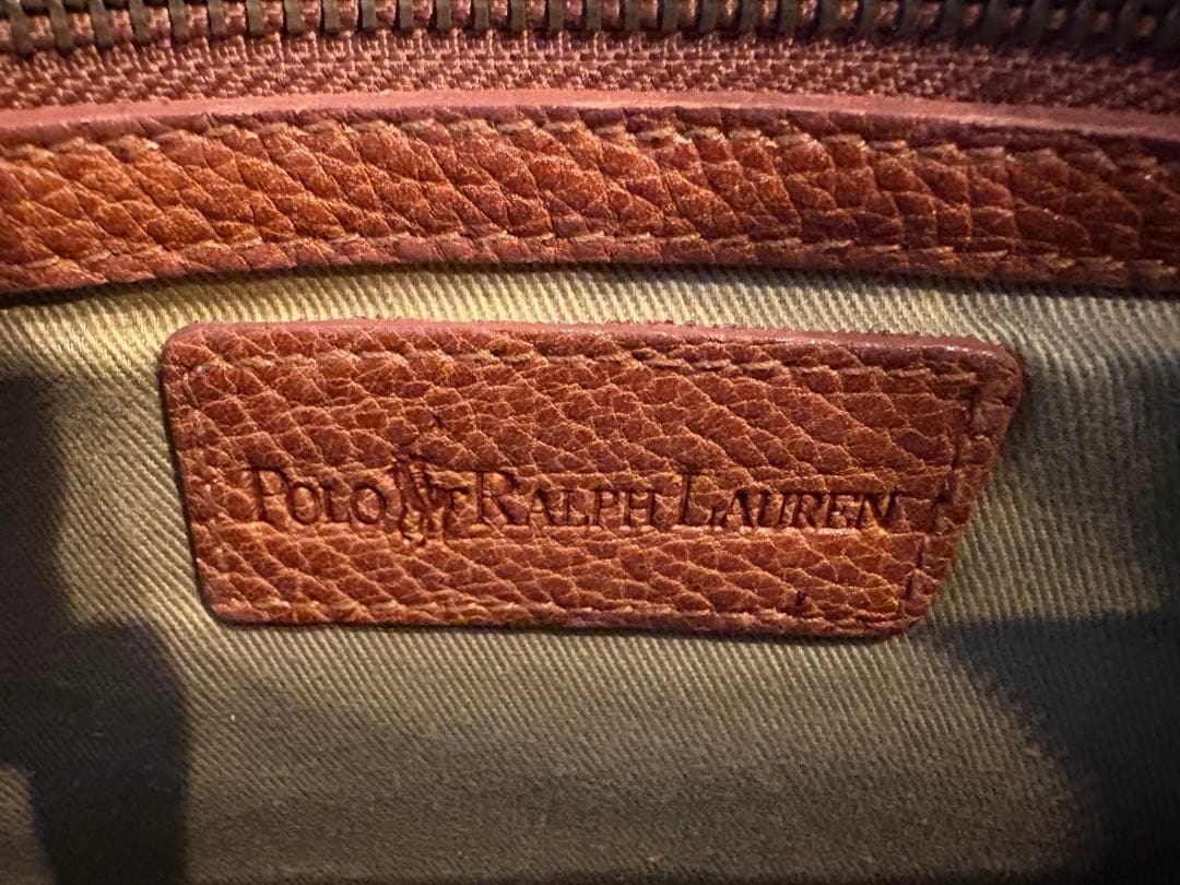 ラルフローレン ハンドバック ブラウン レザー ミニボストンバッグ