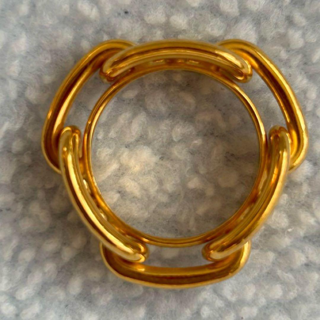 エルメス スカーフリング シェーヌダンクル ゴールド