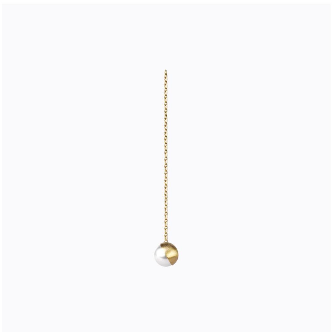 SHIHARA シハラ Half Pearl Chain Pierce 45°