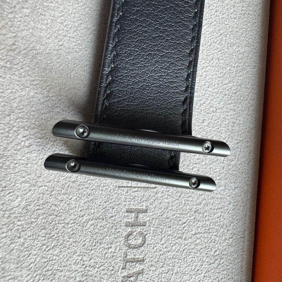 2813 ほぼ未使用　Apple Watch エルメス　ブラック　レザー　バンド