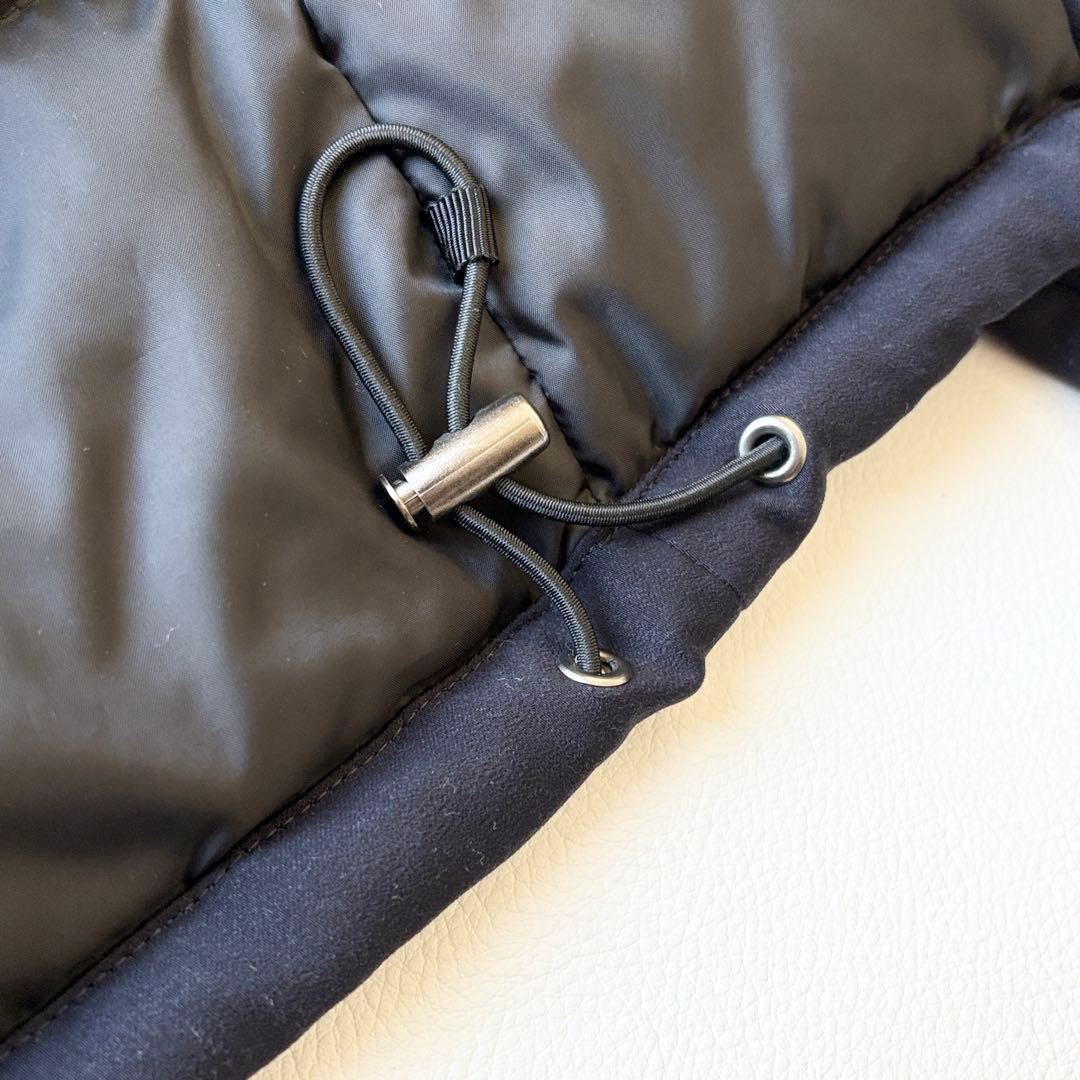 2866y美品ニューヨーカー フーデットショートパデットダウン 紺 近年 フレア