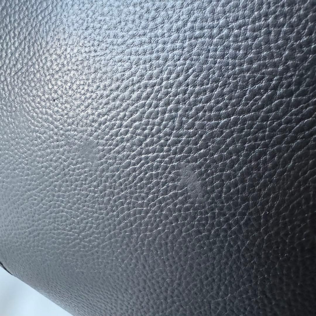 SHIPS シップス トートバッグ オールレザー シボ革 肩掛け B4 ブラック