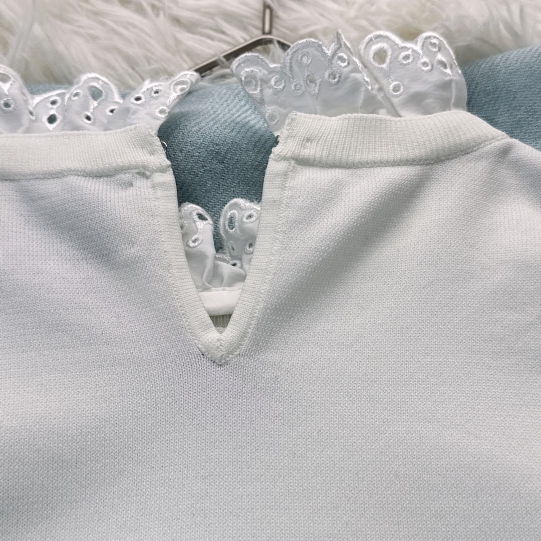 極美品✨ユナイテッドアローズ　スカラップレースニット 白 洗える 4way