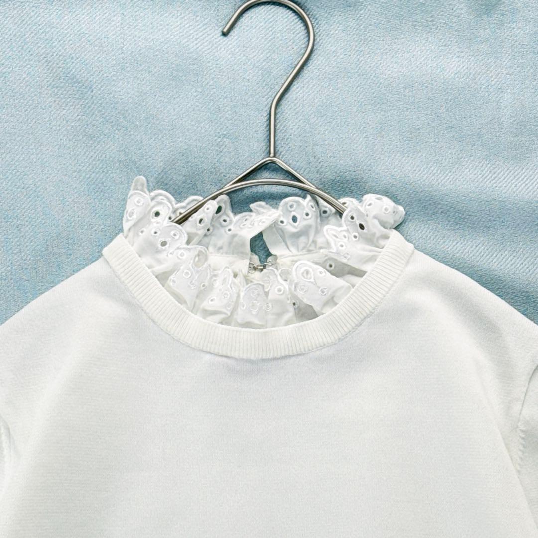 極美品✨ユナイテッドアローズ　スカラップレースニット 白 洗える 4way