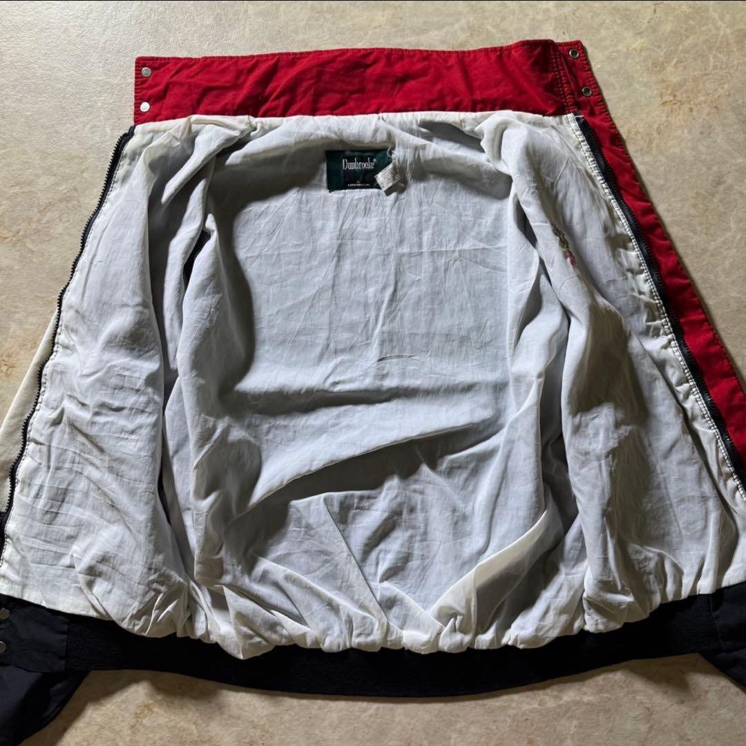 DunbrookeジップアップブルゾンUSA製古着ブラック短丈刺繍ロゴ80s美品