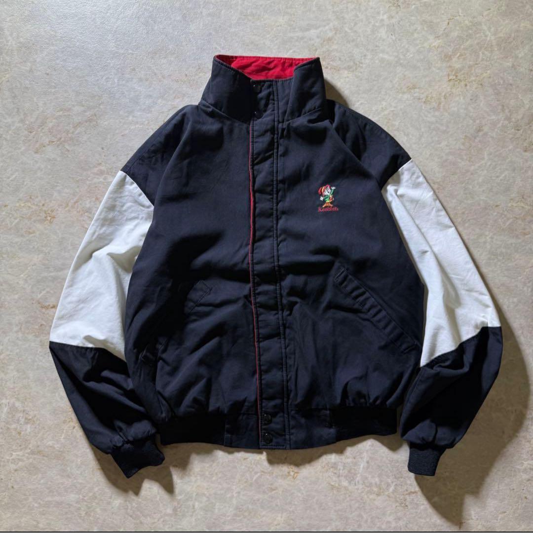 DunbrookeジップアップブルゾンUSA製古着ブラック短丈刺繍ロゴ80s美品