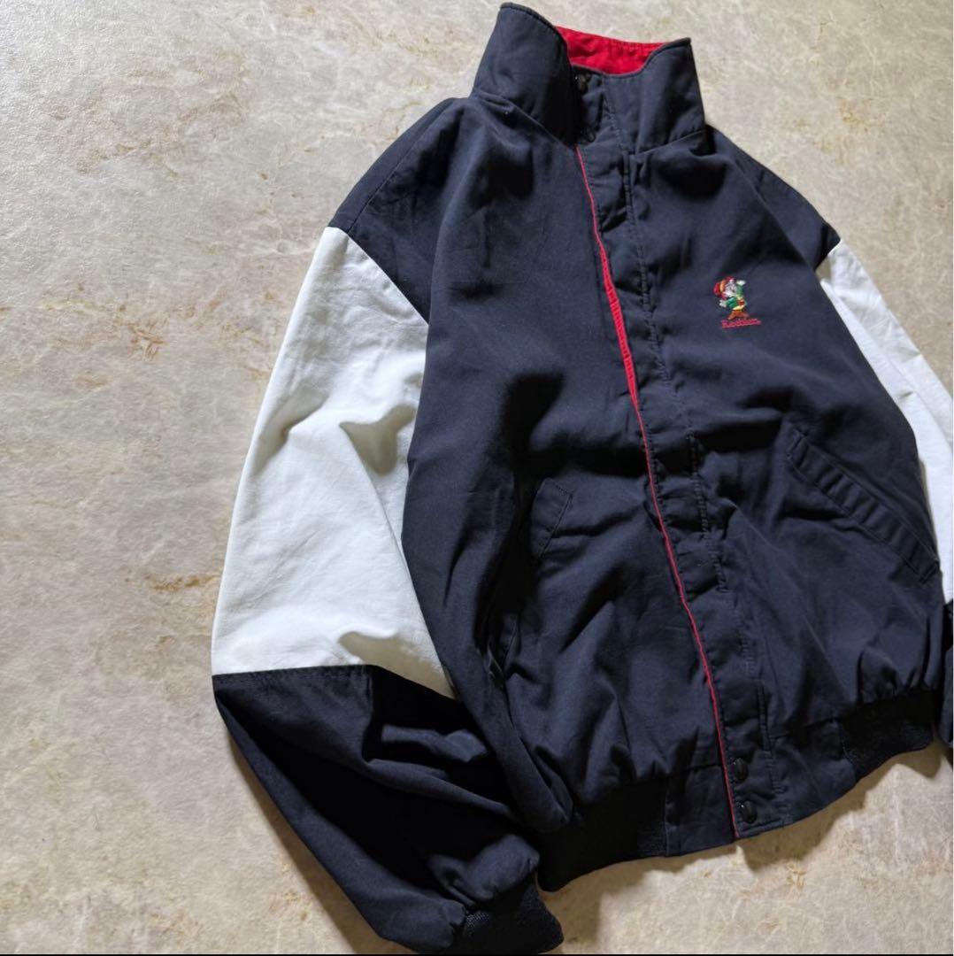 DunbrookeジップアップブルゾンUSA製古着ブラック短丈刺繍ロゴ80s美品