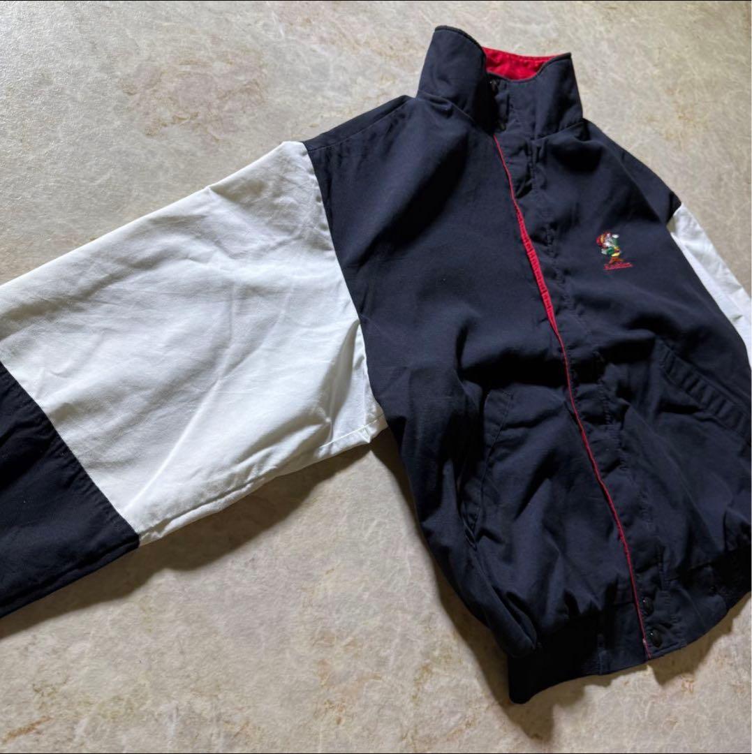 DunbrookeジップアップブルゾンUSA製古着ブラック短丈刺繍ロゴ80s美品