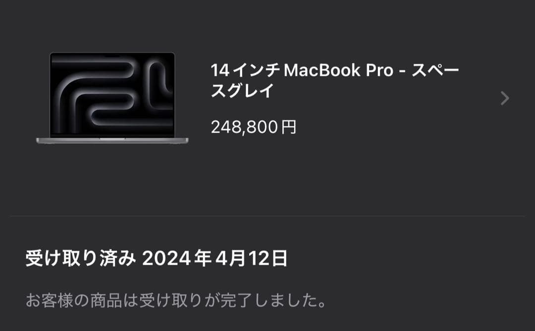 Apple MacBook Pro M3 14 インチ スペースグレイ