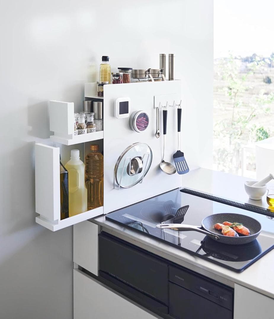 tower 隠せる調味料ラック 2段 引き出し式 白 山崎実業【完成品・新品】