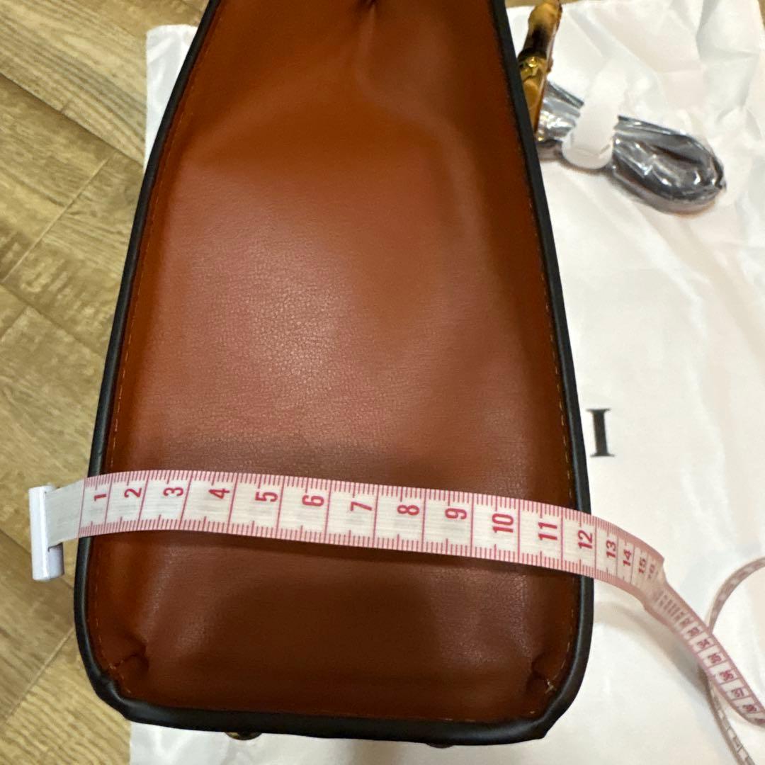 ブラウン バンブーハンドバッグ　バレンタイン