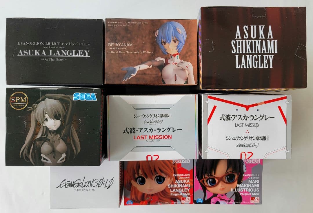 エヴァンゲリオンフィギュアセット (9個) アスカ・レイ・Qposket・SPM