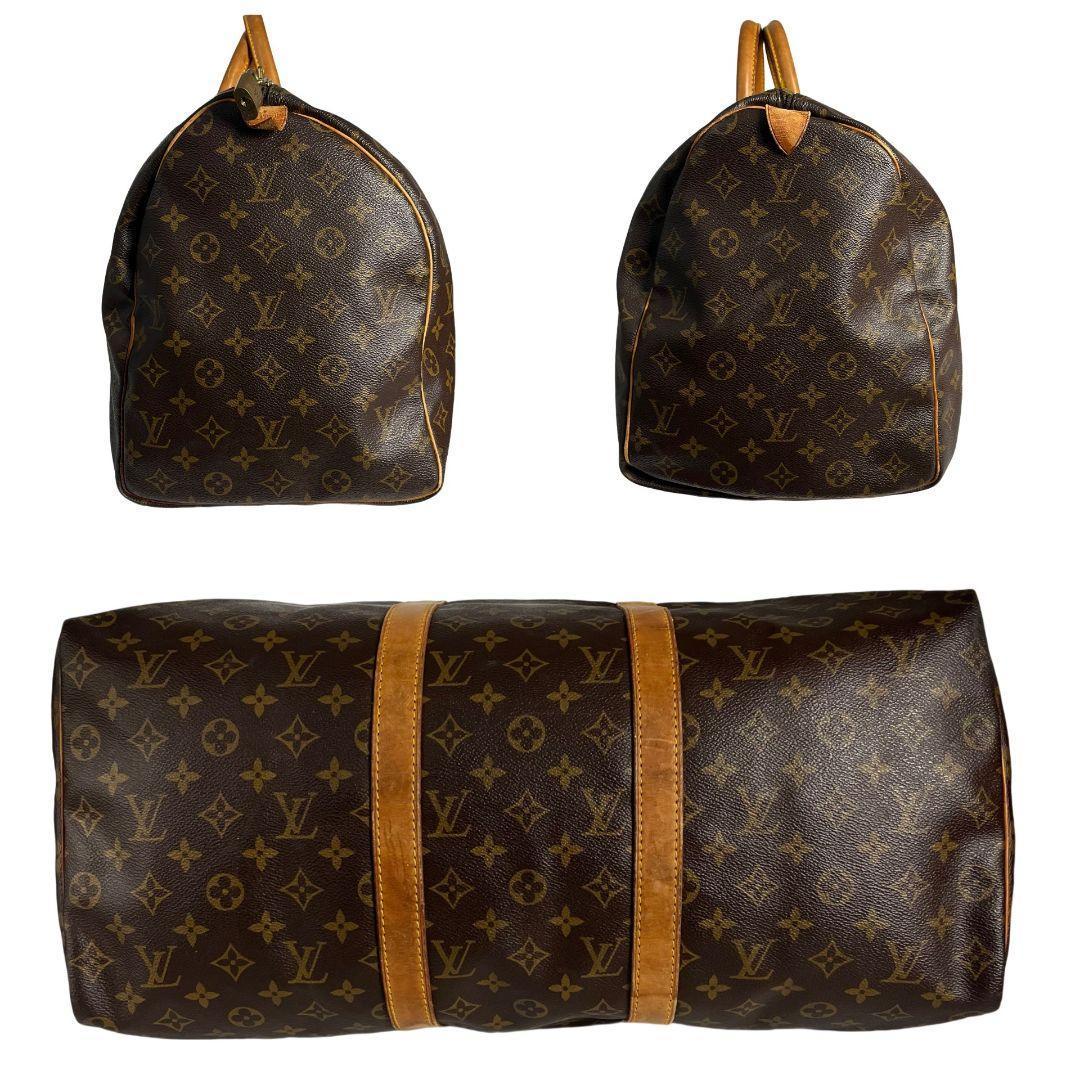 【正規品】ルイヴィトン　モノグラム　キーポル50　ボストンバッグ　茶　旅行かばん