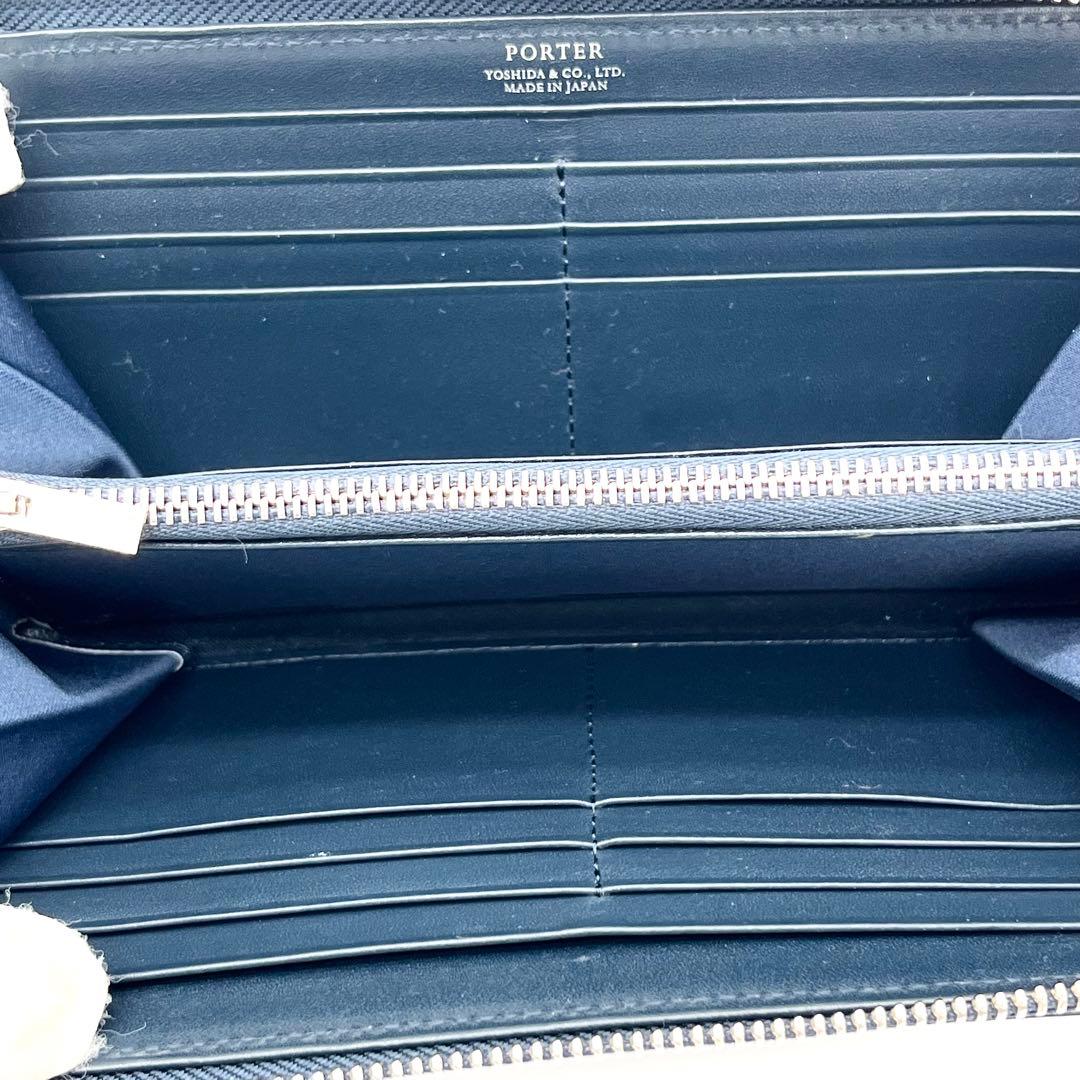 【極美品】PORTER 長財布　エイブル　L字ファスナー　レザー　ネイビー