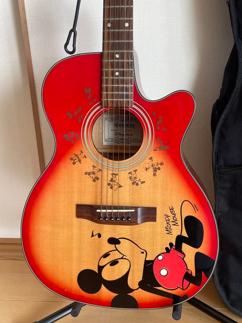 【貴重】フェルナンデス　ディズニーストア限定アコギ　オールドミッキー　スタンド付