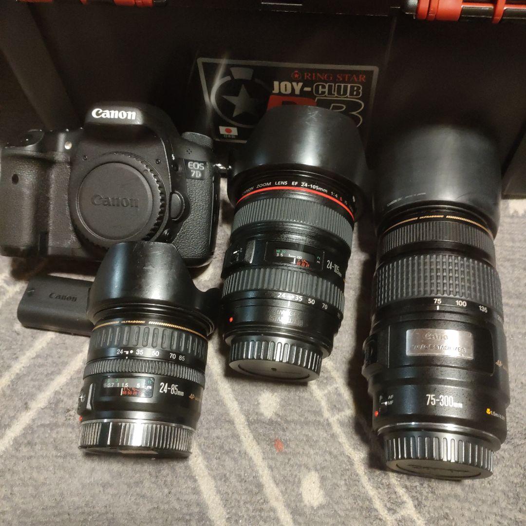 キャノン7Dと24-105f4Lと75-300と24-85