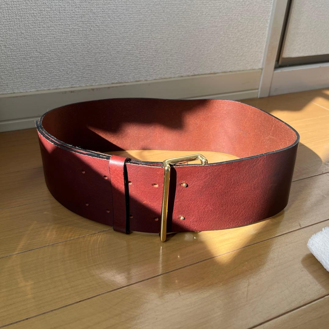 IENA 本革ベルト　茶　フランス製　AMBOISEアンボワーズ