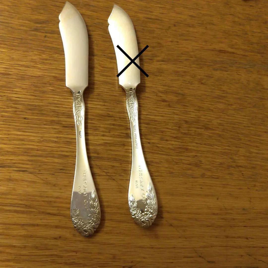 SILVER　銀製　バターナイフ　カトラリー　日本製