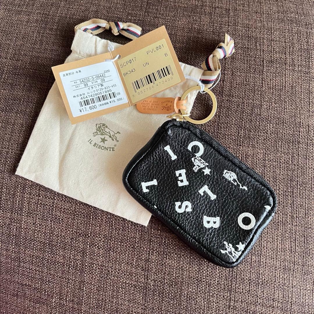 イルビゾンテ　ミニ財布　ケース　ロゴ　日本限定　キーリング付　ポーチ　黒