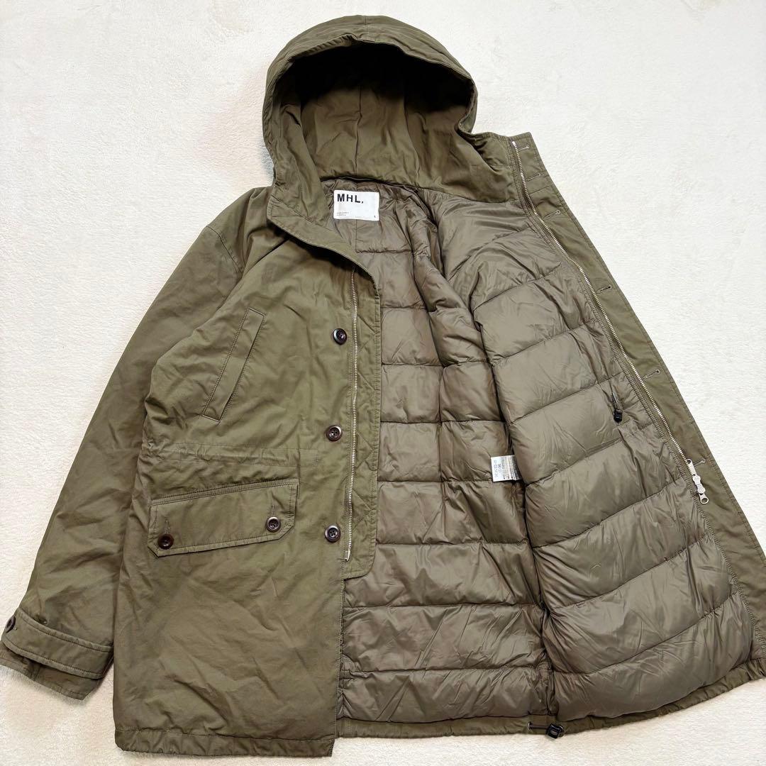 極美品 MHL. マウンテンモッズコート ダウンジャケット コート カーキ L