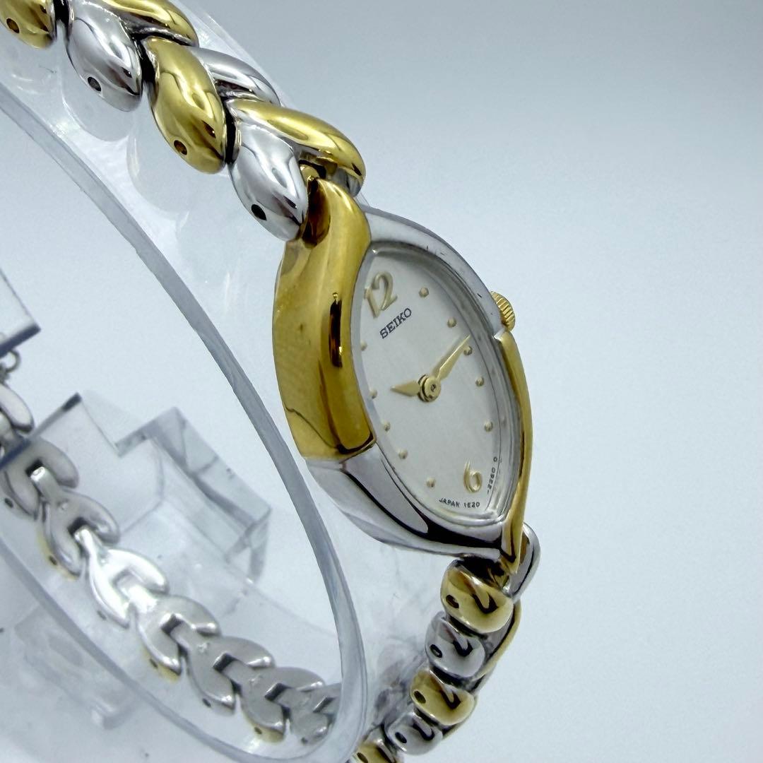 【美品 稼働 新品電池】セイコー シェル文字盤 レディース クオーツ 腕時計