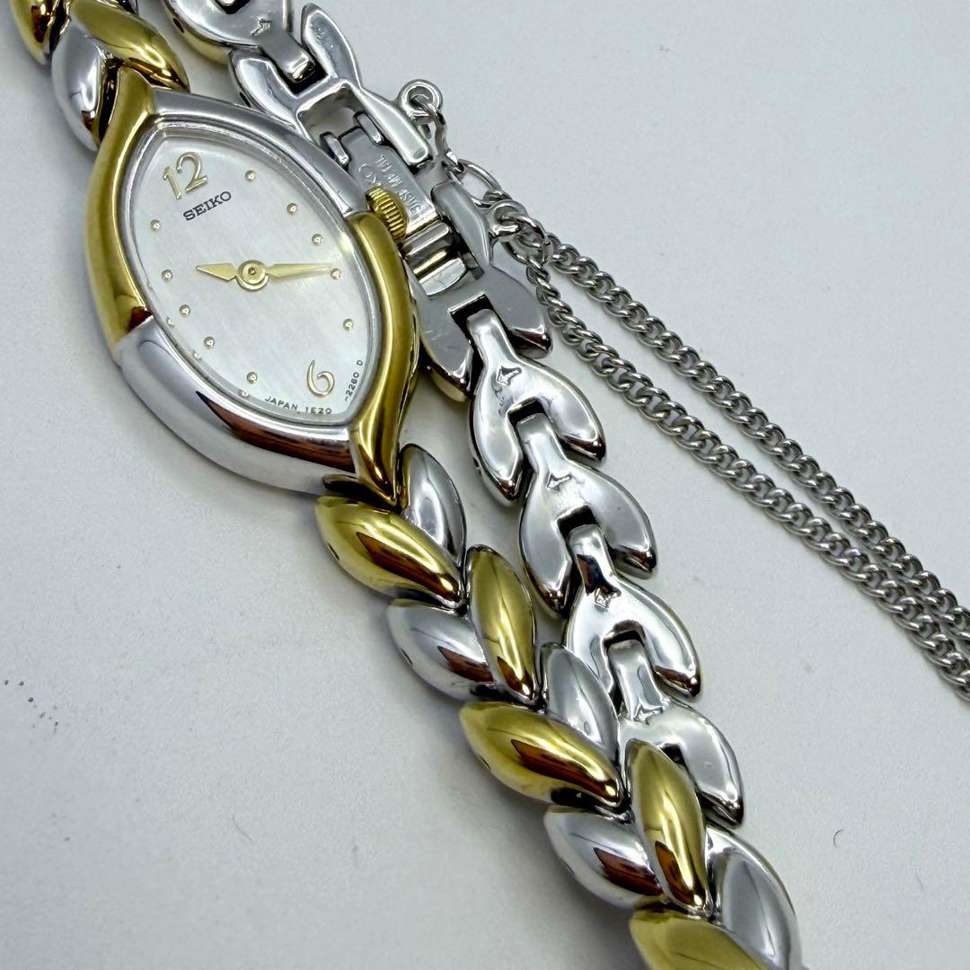 【美品 稼働 新品電池】セイコー シェル文字盤 レディース クオーツ 腕時計