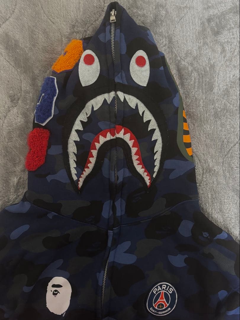 激レア シャークパーカー APE BAPE エイプパーカー タグ付き 青カモ迷彩