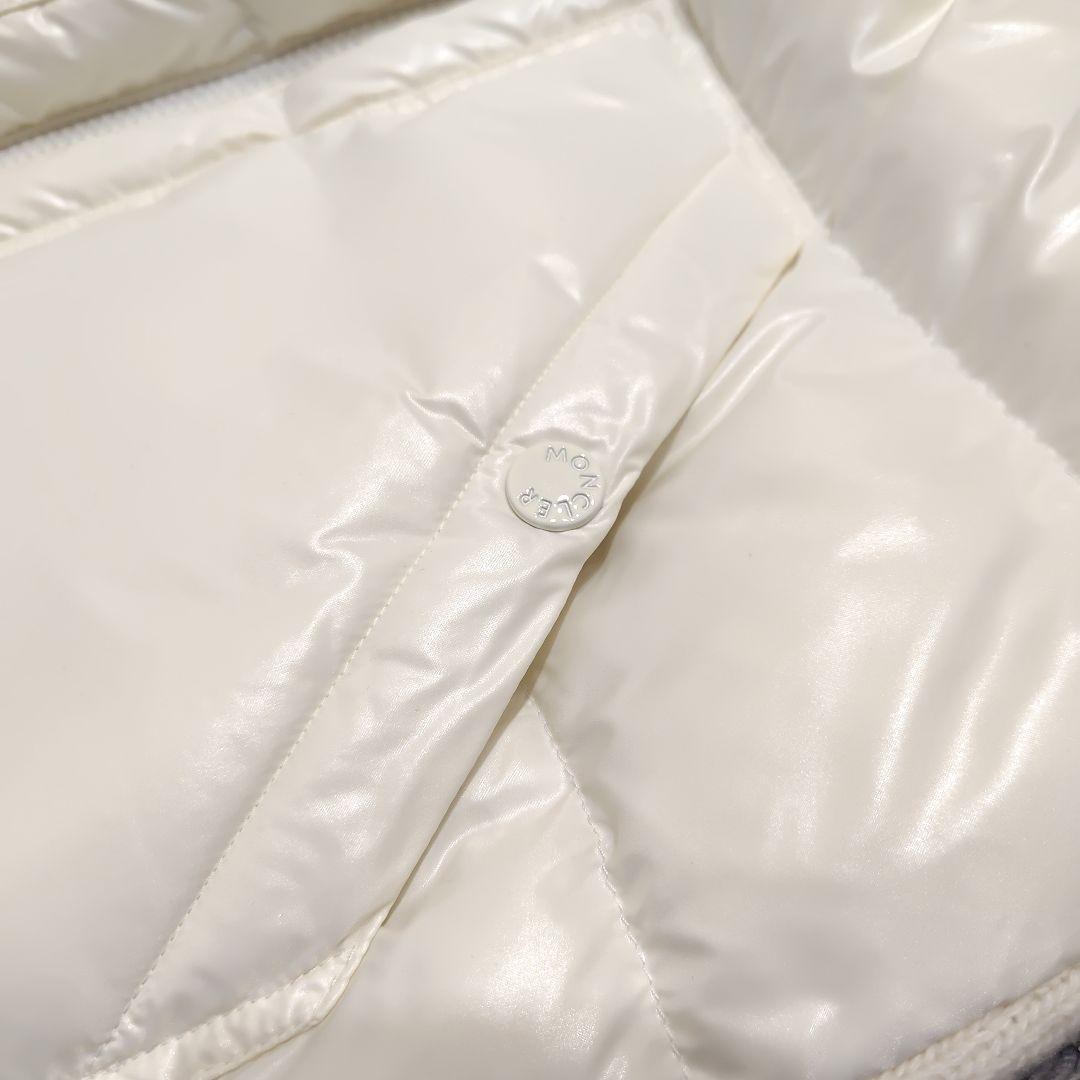 モンクレール ダウン×ニット ハイブリッドダウンカーディガン アイボリー S