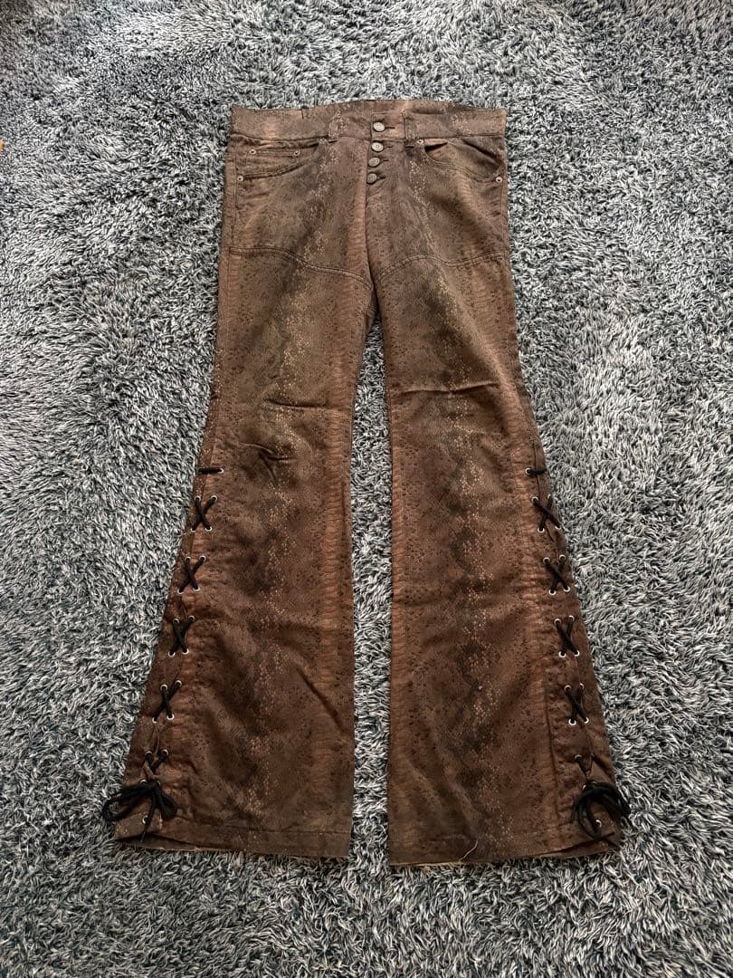 希少　tornado mart 茶蛇lace up デニム