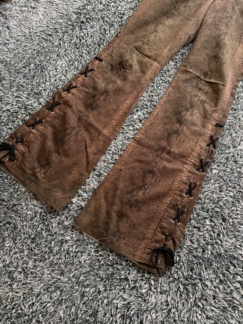 希少　tornado mart 茶蛇lace up デニム