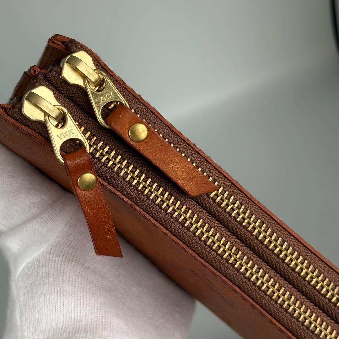 ryu 長財布　L ジップ　ダブル　ファスナー　イタリアンレザー　レア　メンズ