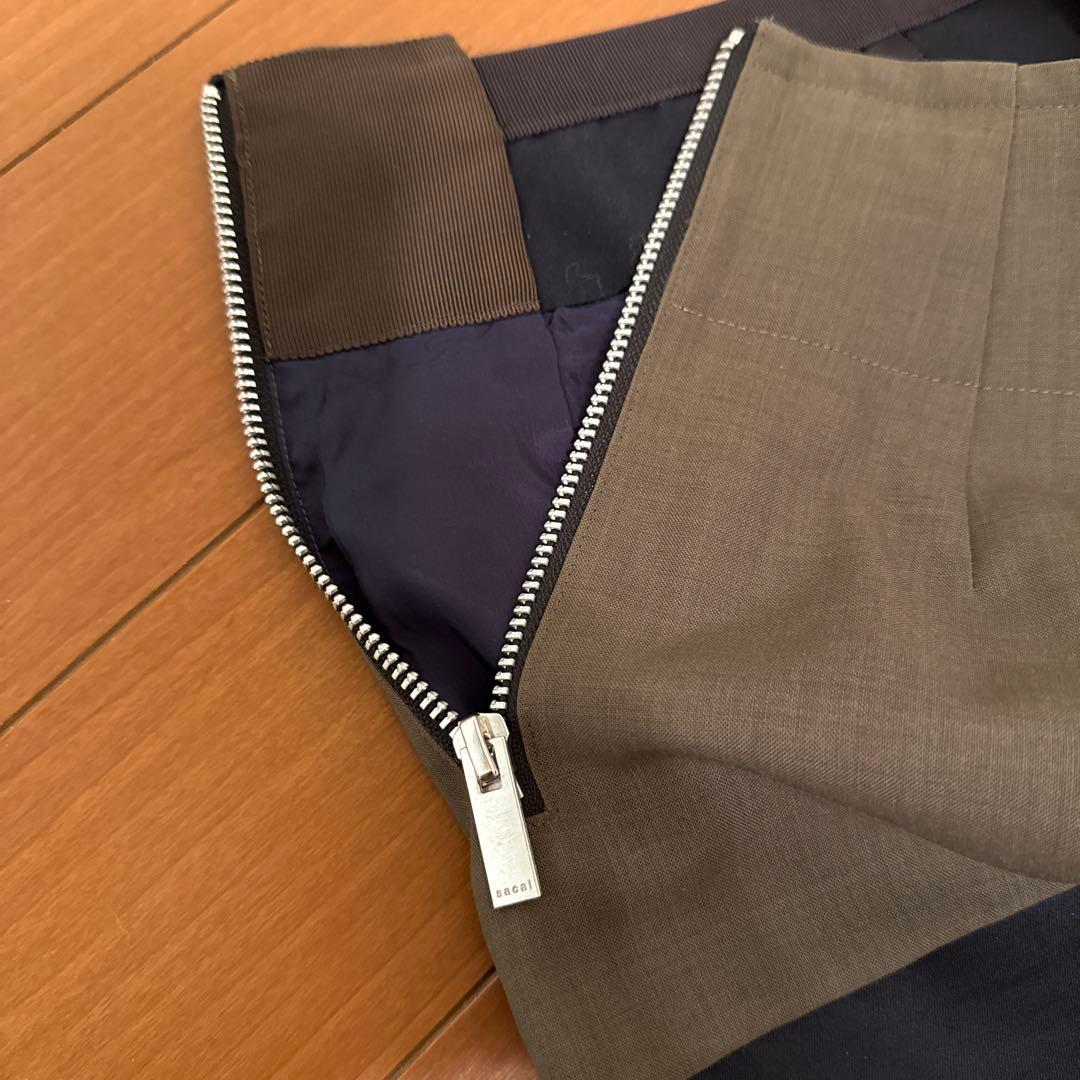 sacai サカイ　スーチングプリーツスカート　21SS サイズ0