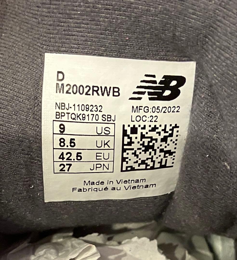 【未使用！】NEW BALANCE M2002RWB 27.0