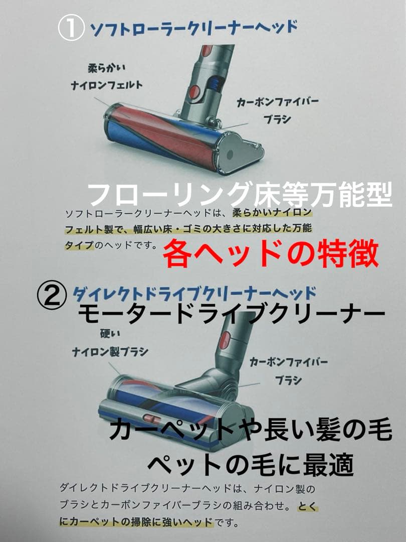 ダイソン ⑩ SV14 V11 純正スタンド　２ヘッド装備 美品レッドパイプ