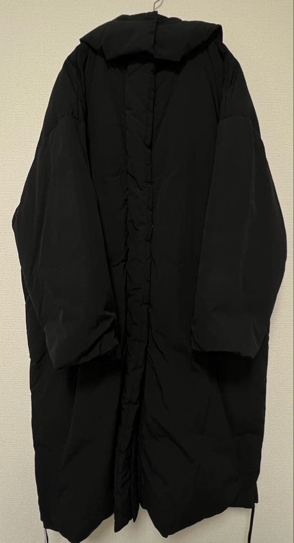 BLACK by moussy：フード付きロングダウンジャケット