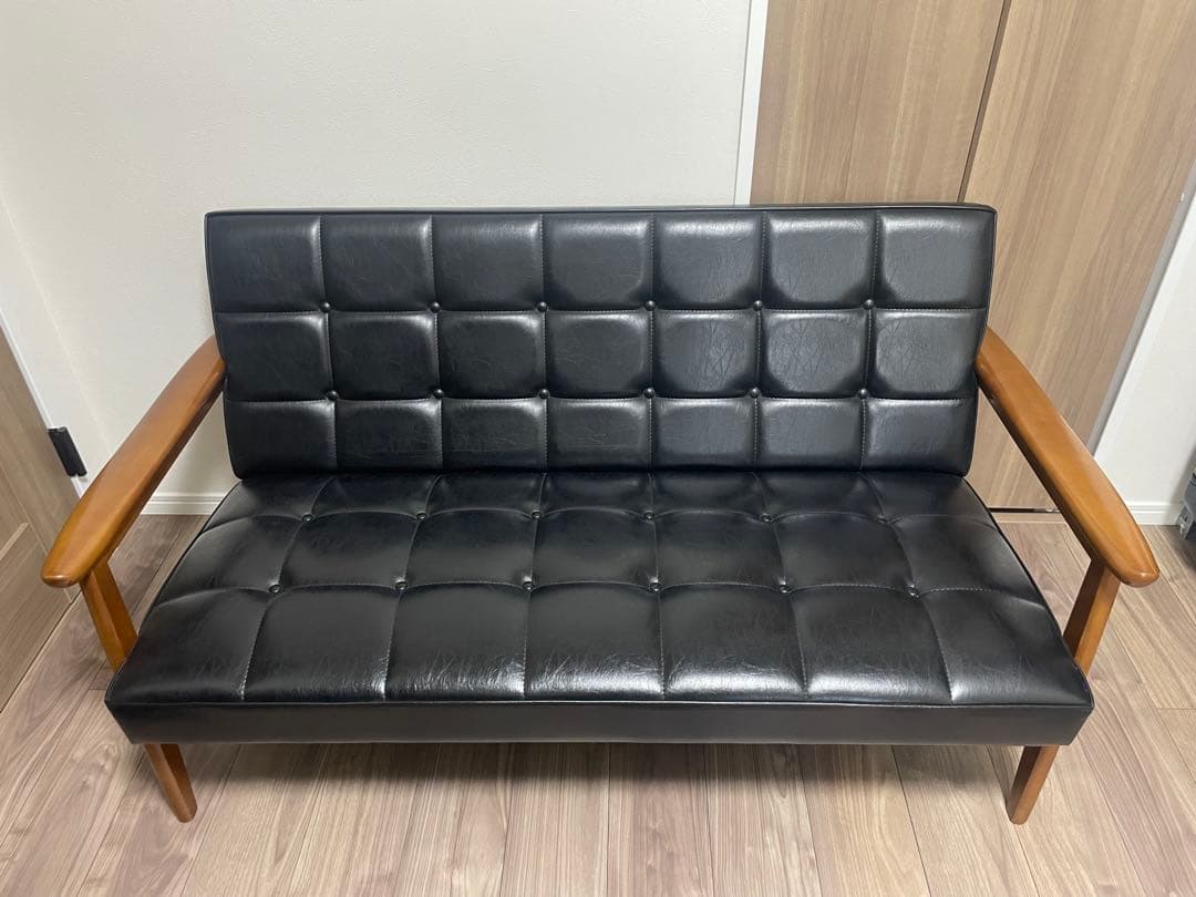 カリモク　カリモク60 Kチェア　2シーター　ブラック